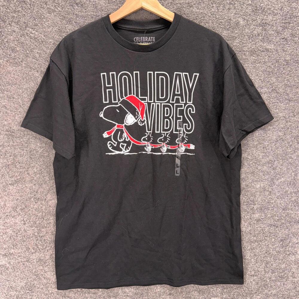 New Celebrate Together T-Shirt Men L Large Black Crew Neck Short Sleeve Cotton